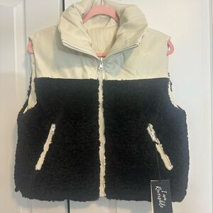 Black and Cream Reversable Vest